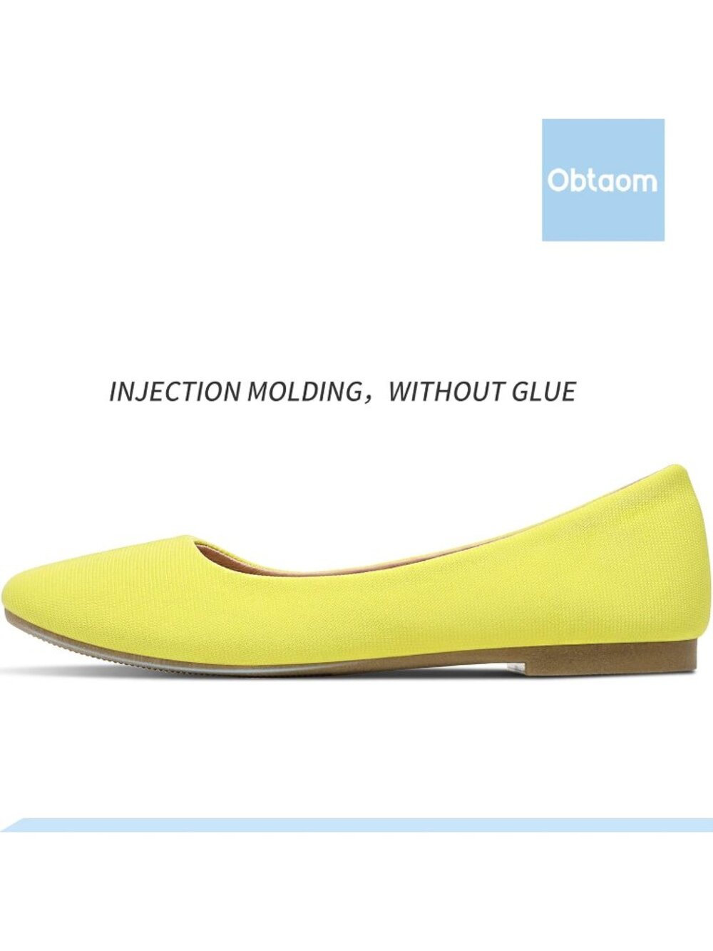 Women's Mustard Slip On Round Toe Comfortable Breathable Dress Ballet Flat Shoes - Picture 3 of 6